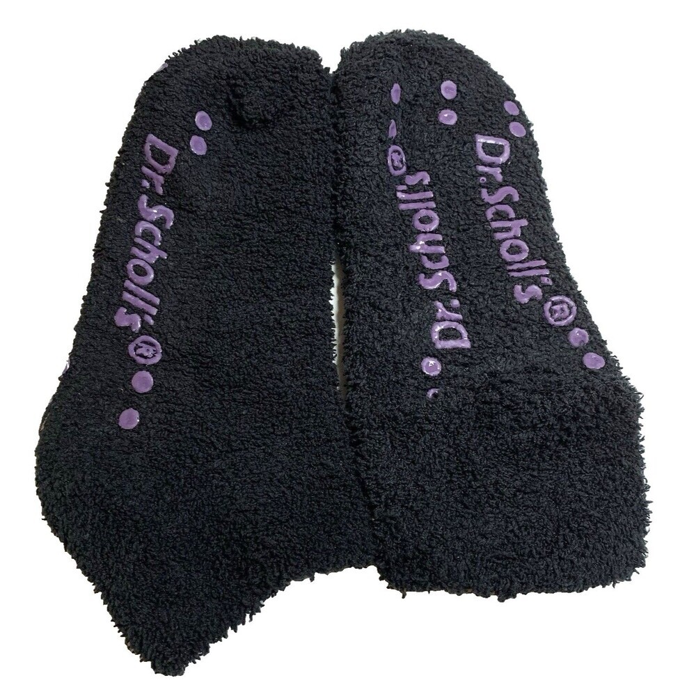 Vintage Dr. Scholl's Cozy Comfortable Socks Black 80s